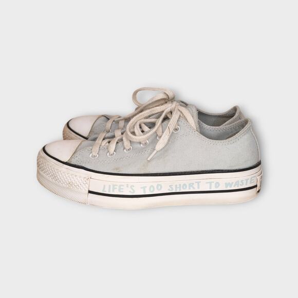 Women Converse All Stars RENEW 100% Recycled Polyester Canvas Blue White Size 8 - Picture 3 of 11